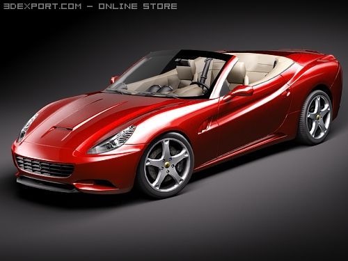 Ferrari California midpoly Sports cars 3D Модель .c4d .max .obj .3ds .fbx .stl .blend 
