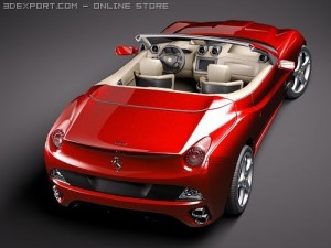 Ferrari California midpoly Sports cars 3D Модель