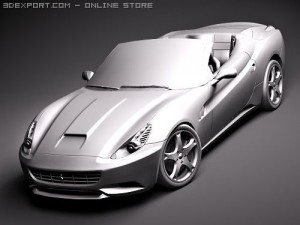 Ferrari California midpoly Sports cars 3D Модель