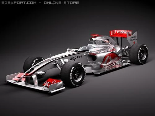 F1 Mclaren MP424 2009 3D Model .c4d .max .obj .3ds .fbx .stl .blend 