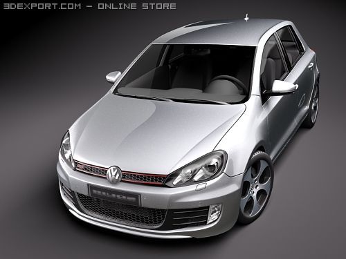 volkswagen golf vi gti 3D Model in Spor Araba 3DExport