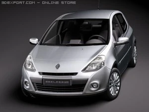 Renault Clio 3-door Automobile 2010 3D Model