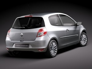 Renault Clio 3-door Automobile 2010 3D Model