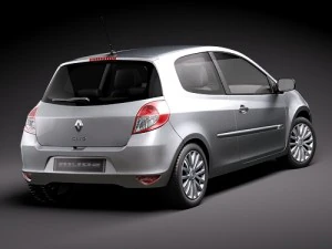 Renault Clio 3-door Automobile 2010 3D Model