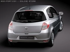 Renault Clio 3-door Automobile 2010 3D Model