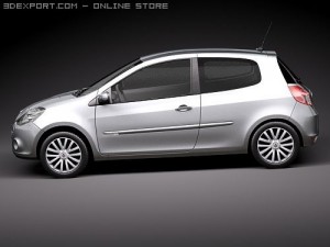 Renault Clio 3-door Automobile 2010 3D Model