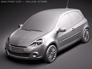Renault Clio 3-door Automobile 2010 3D Model