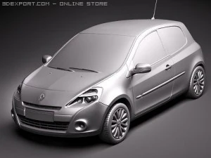Renault Clio 3-door Automobile 2010 3D Model