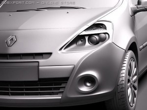 Renault Clio 3-door Automobile 2010 3D Model