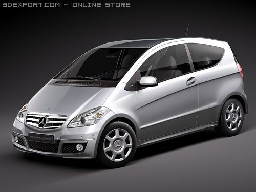 Mercedes-Benz A-Class Coupe 2009 3D Model .c4d .max .obj .3ds .fbx .stl .blend 