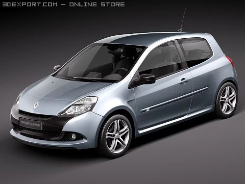 Renault Clio RS 2010 3D Model .c4d .max .obj .3ds .fbx .stl .blend