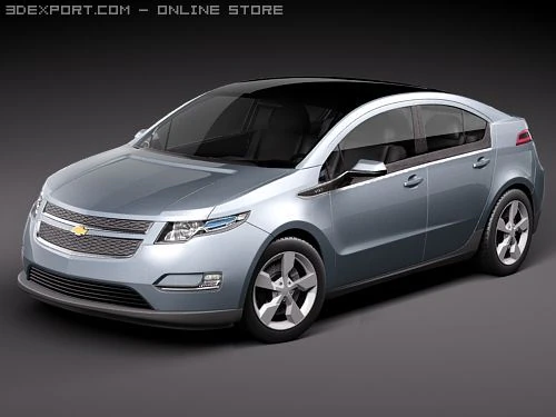 Chevrolet Volt Electric Car 3D Model .c4d .max .obj .3ds .fbx .stl .blend 