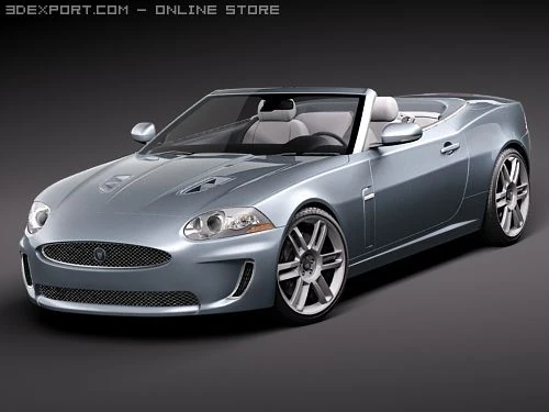 Jaguar XKR 2010 Convertible 3D Model .c4d .max .obj .3ds .fbx .stl .blend