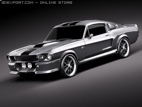 Mustang Eleanor Classic Lowpoly Modelo 3D .c4d .max .obj .3ds .fbx .stl .blend 