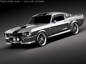 Mustang Eleanor Classic Lowpoly 3D Model