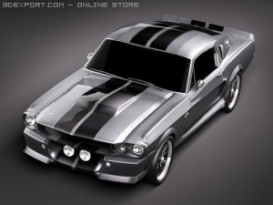 Mustang Eleanor Classic Lowpoly Modelo 3D