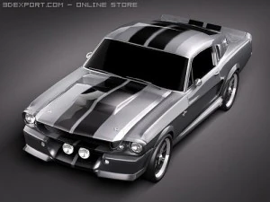 Mustang Eleanor Classic Lowpoly 3D Model