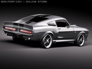 Mustang Eleanor Classic Lowpoly Modelo 3D