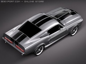 Mustang Eleanor Classic Lowpoly Modelo 3D