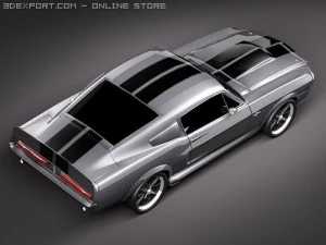 Mustang Eleanor Classic Lowpoly 3D Model