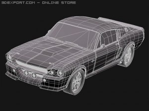 Mustang Eleanor Classic Lowpoly Modelo 3D