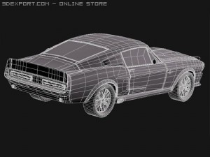 Mustang Eleanor Classic Lowpoly Modelo 3D