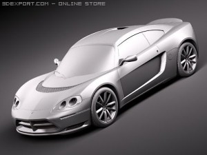 Dodge Circuit EV Sports Car 3D Модель