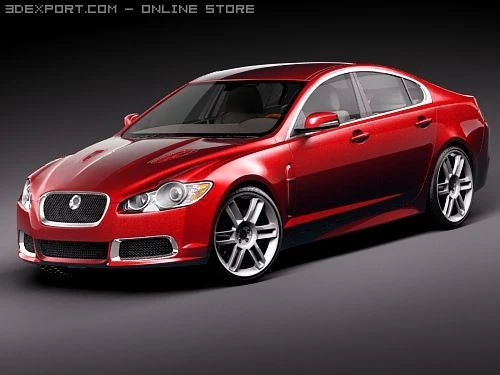 Jaguar XFR 2010 3D Model .c4d .max .obj .3ds .fbx .stl .blend 