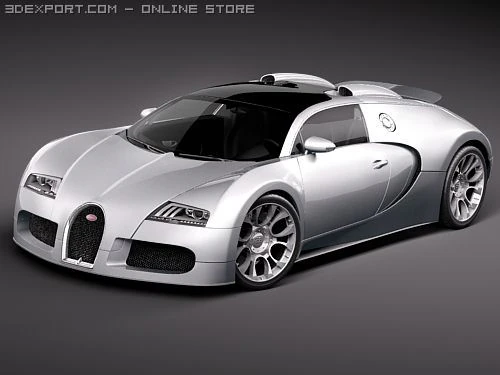 Bugatti Veyron Grandsport 2010 3D Model .c4d .max .obj .3ds .fbx .stl .blend