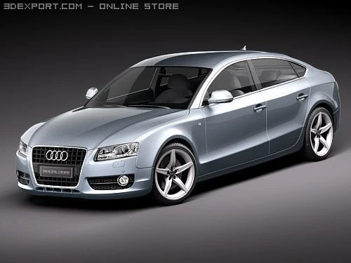 Audi A5 Sportback 2010 3D Model .c4d .max .obj .3ds .fbx .stl .blend 
