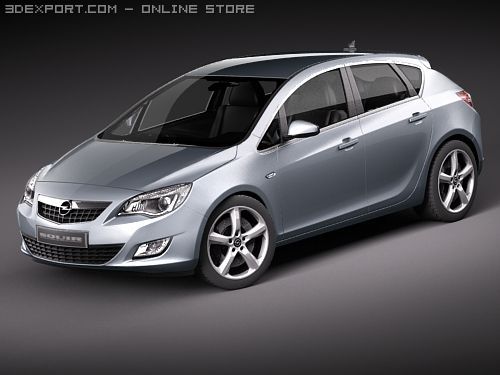 Opel Astra IV 5-door 3D Модель .c4d .max .obj .3ds .fbx .stl .blend 