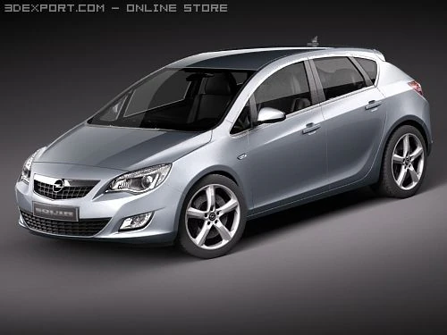 Opel Astra IV 5-door 3D Model .c4d .max .obj .3ds .fbx .stl .blend 