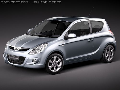 Hyundai i20 Compact Hatchback Modello 3D .c4d .max .obj .3ds .fbx .stl .blend 