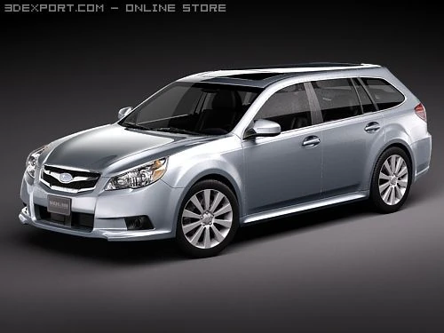 Subaru Legacy Station Wagon JDM 2010 3D Model .c4d .max .obj .3ds .fbx .stl .blend 