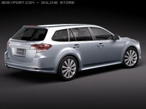 Subaru Legacy Station Wagon JDM 2010 3D Model