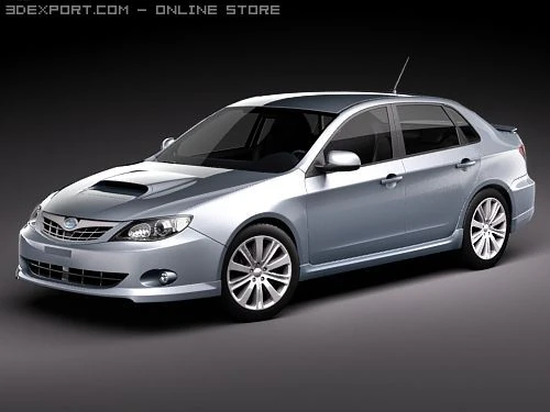 Subaru Impreza WRX STI Sedan 3D Model .c4d .max .obj .3ds .fbx .stl .blend 