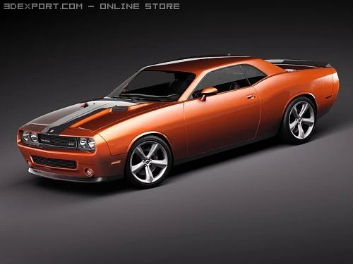 डॉज चैलेंजर SRT8 2009 स्पोर्ट्स कार 3D मॉडल .c4d .max .obj .3ds .fbx .stl .blend 