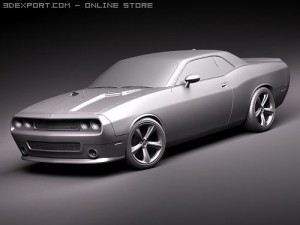 Dodge Challenger SRT8 2009 Sports Car Model 3D