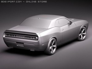Dodge Challenger SRT8 2009 Sports Car Model 3D