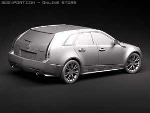 Cadillac CTS 2010 Sport Wagon Modello 3D