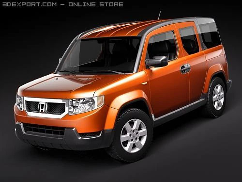 Honda Element SUV 2009 3D Model .c4d .max .obj .3ds .fbx .stl .blend 
