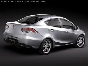 Mazda 2 Sedan 2009 3D Model