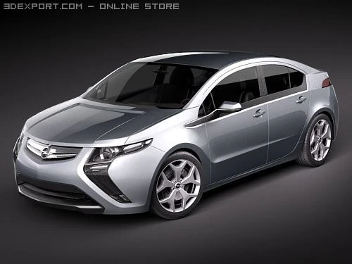 Opel Ampera Sedan 3D Model .c4d .max .obj .3ds .fbx .stl .blend