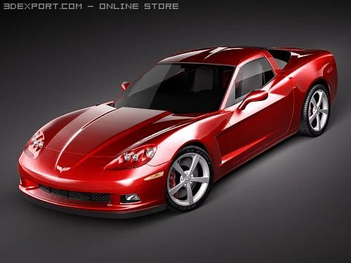Chevrolet Corvette C6 3D Model .c4d .max .obj .3ds .fbx .stl .blend 