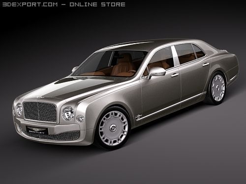 Bentley Mulsanne 3D Модель .c4d .max .obj .3ds .fbx .stl .blend 