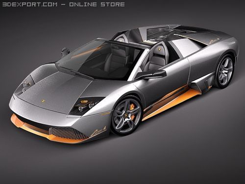 Murcielago LP650-4 Roadster 3D Модель .c4d .max .obj .3ds .fbx .stl .blend 