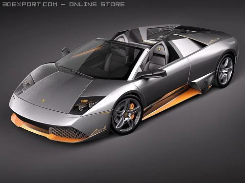 Murcielago LP650-4 Roadster 3D Model .c4d .max .obj .3ds .fbx .stl .blend 