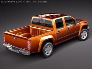 GMC Canyon 2004-2010 crew cab Modèle 3D