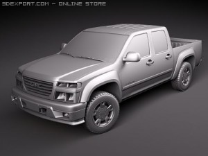 GMC Canyon 2004-2010 crew cab Modèle 3D
