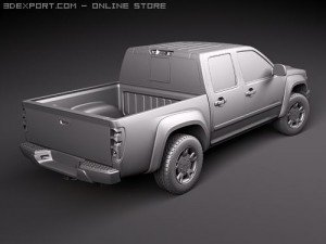 GMC Canyon 2004-2010 crew cab Modèle 3D
